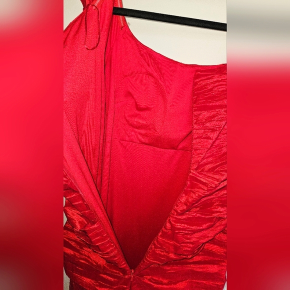 💃🏼 Alex Evenings Red Ruched Maxi Dress - Picture 3 of 7